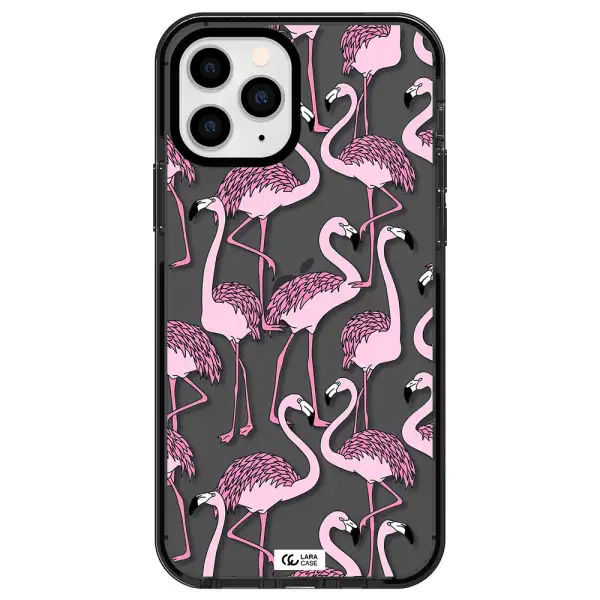 Flamingo Apple iPhone 11 pro max impact Smoke Black Case