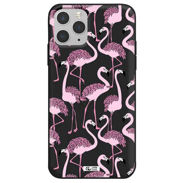 Flamingo Apple iPhone 11 pro max Silicone black Case