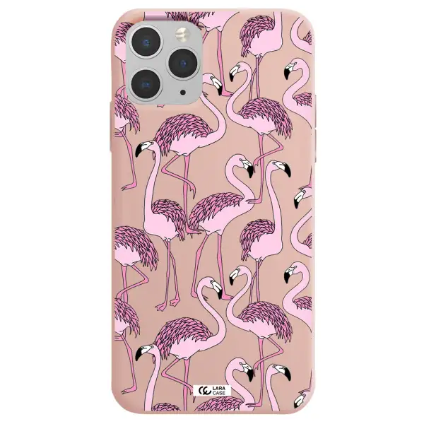 Flamingo Apple iPhone 11 pro max Silicone pastel pink Case