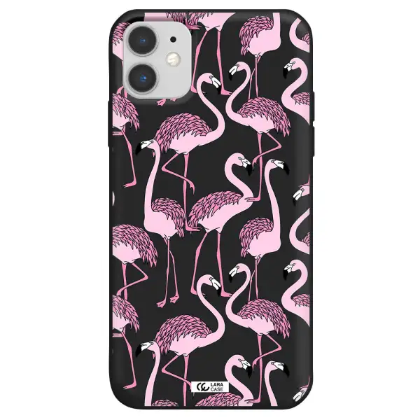 Flamingo Apple iPhone 11 Silicone black Case