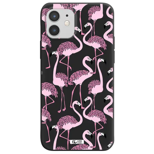 Flamingo Apple iPhone 12 mini Silicone black Case