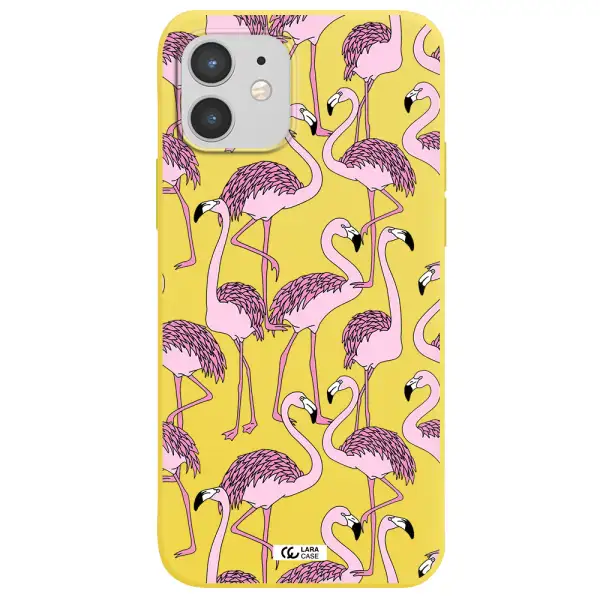Flamingo Apple iPhone 12 mini Silicone canary yellow Case
