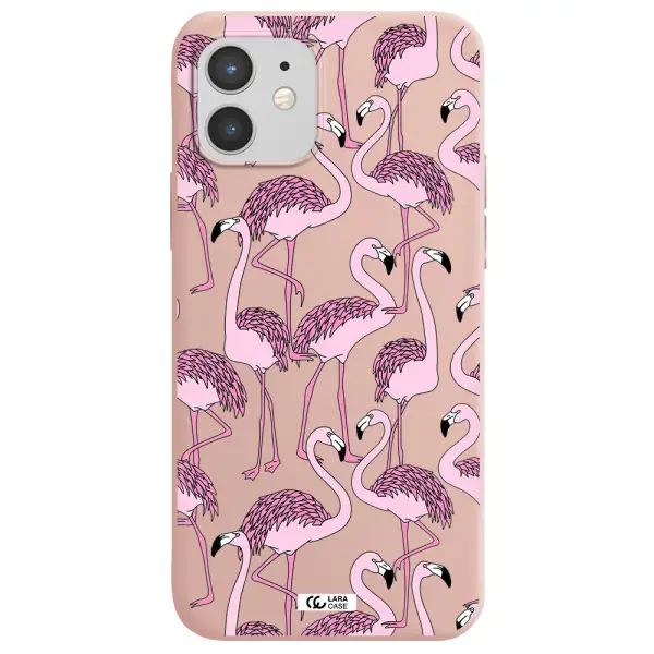 Flamingo Apple iPhone 12 mini Silicone pastel pink Case