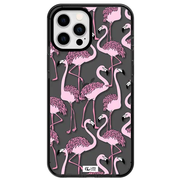 Flamingo Apple iPhone 12 pro max impact Smoke Black Case