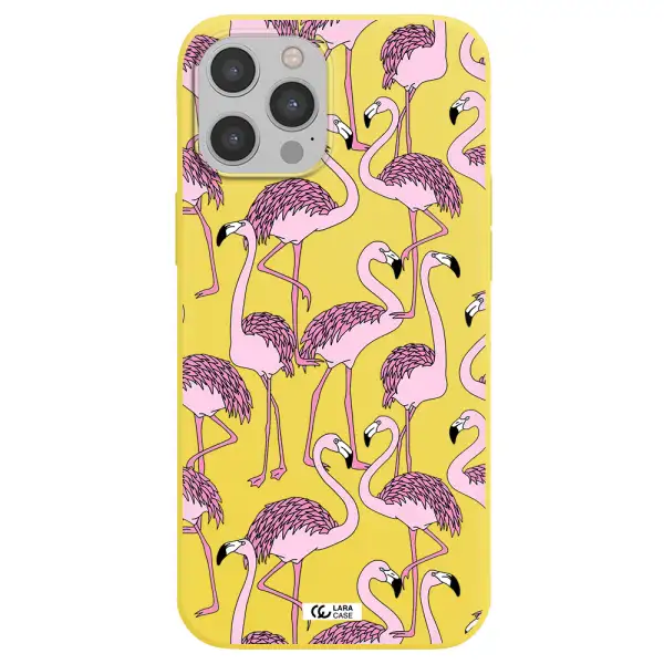 Flamingo Apple iPhone 12 pro max Silicone canary yellow Case