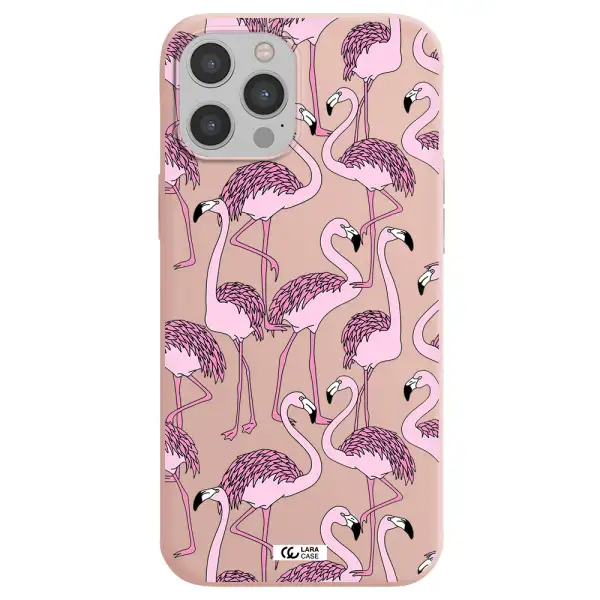 Flamingo Apple iPhone 12 pro Silicone pastel pink Case