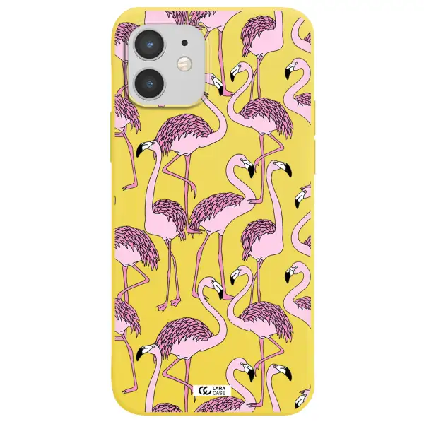 Flamingo Apple iPhone 12 Silicone canary yellow Case