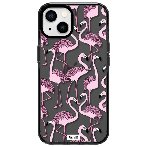 Flamingo Apple iPhone 13 impact Smoke Black Case