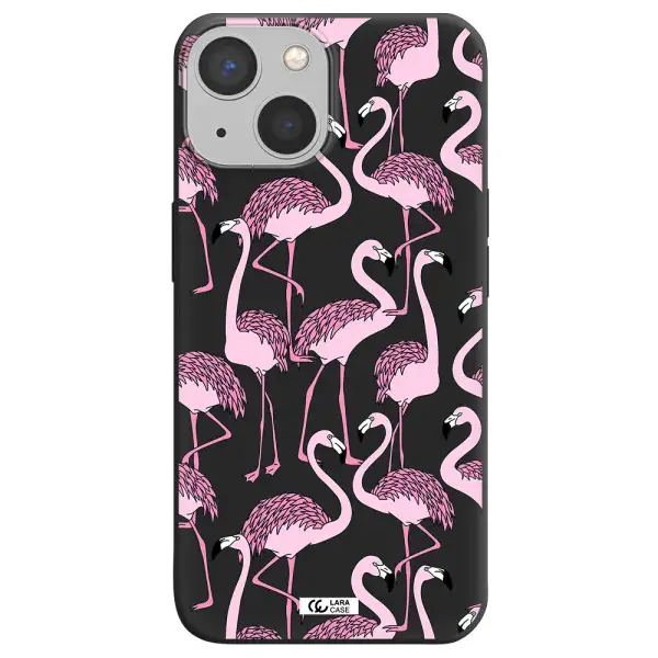 Flamingo Apple iPhone 13 mini Silicone black Case