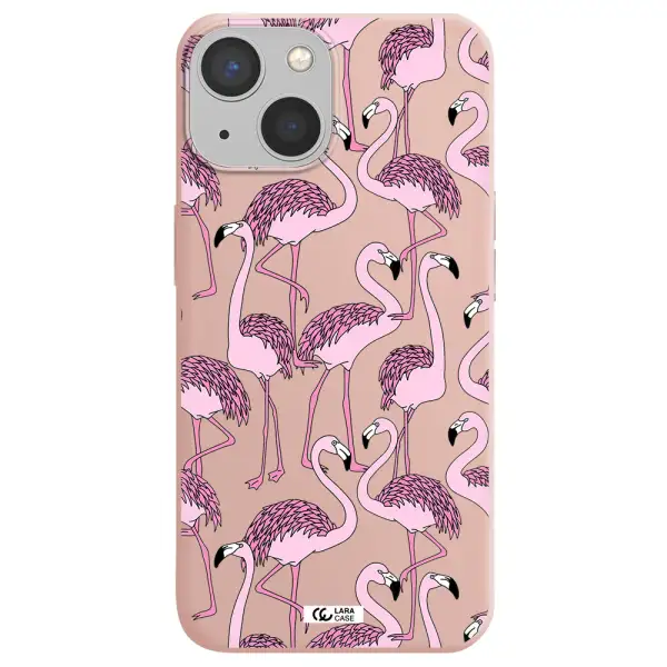 Flamingo Apple iPhone 13 mini Silicone pastel pink Case