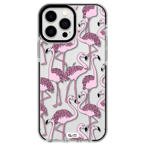 Flamingo Apple iPhone 13 Pro Max impact black border Case