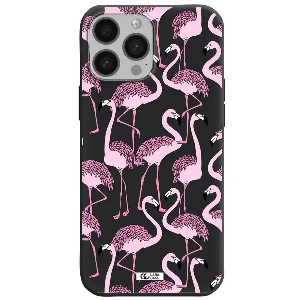 Flamingo Apple iPhone 13 Pro Max Silicone black Case