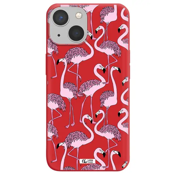 Flamingo Apple iPhone 13 Silicone Imperial Red Case