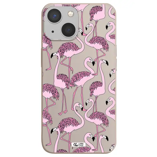 Flamingo Apple iPhone 13 Silicone Stone Case