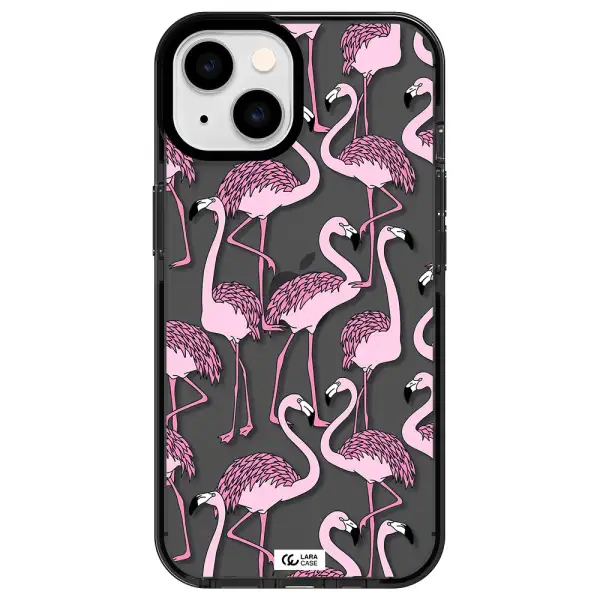 Flamingo Apple iPhone 14 impact Smoke Black Case
