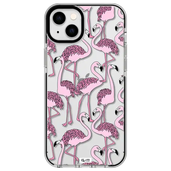 Flamingo Apple iPhone 14 plus impact black border Case