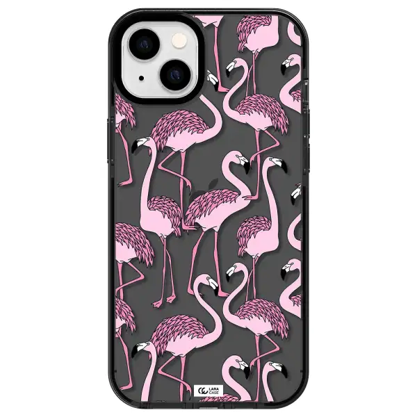 Flamingo Apple iPhone 14 plus impact Smoke Black Case