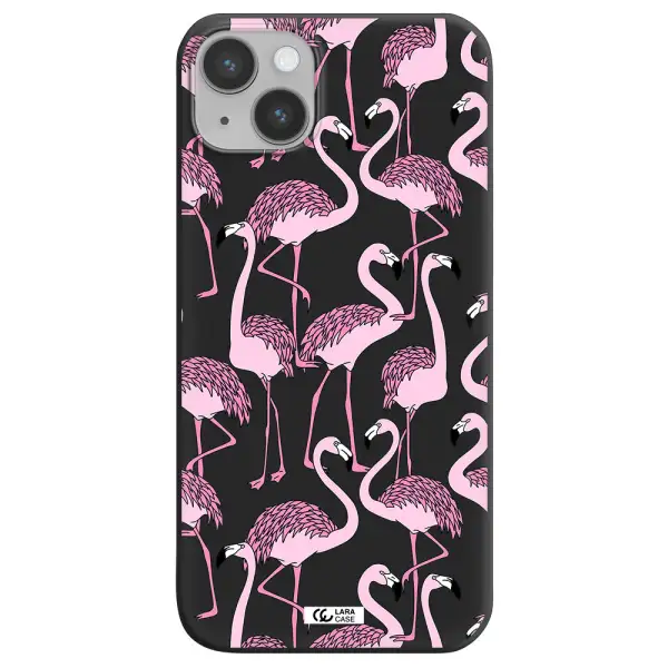 Flamingo Apple iPhone 14 plus Silicone black Case