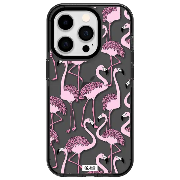 Flamingo Apple iPhone 14 pro impact Smoke Black Case