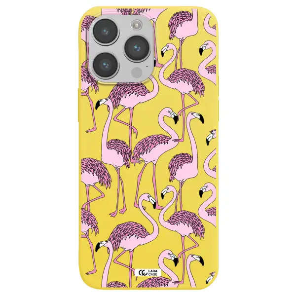 Flamingo Apple iPhone 14 pro max Silicone canary yellow Case