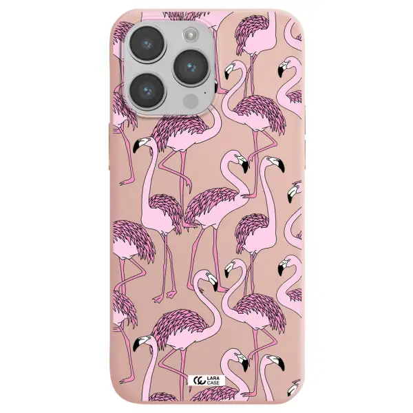 Flamingo Apple iPhone 14 pro max Silicone pastel pink Case