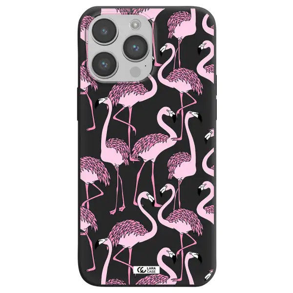 Flamingo Apple iPhone 14 pro Silicone black Case