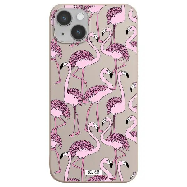 Flamingo Apple iPhone 14 Silicone Stone Case