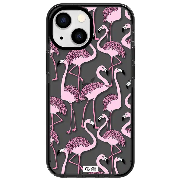Flamingo Apple iPhone 15 impact Smoke Black Case