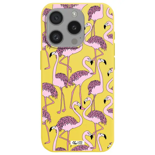 Flamingo Apple Iphone 15 Pro Silicone Canary Yellow Case