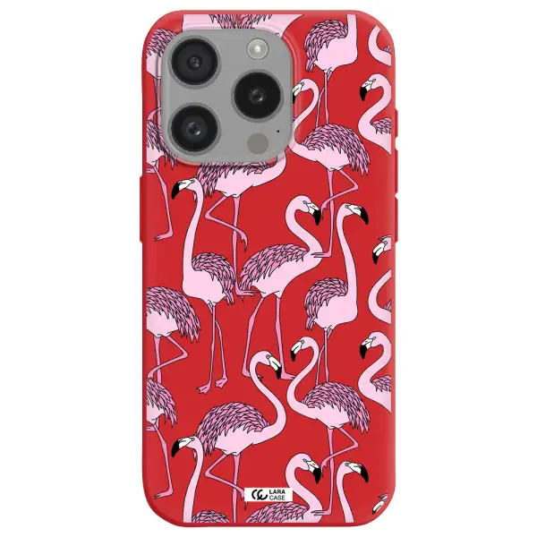 Flamingo Apple Iphone 15 Pro Silicone Imperial Red Case