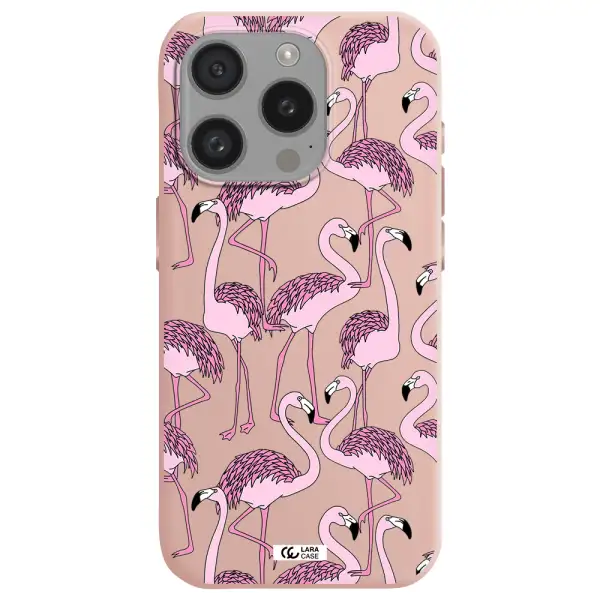 Flamingo Apple Iphone 15 Pro Silicone Pastel Pink Case