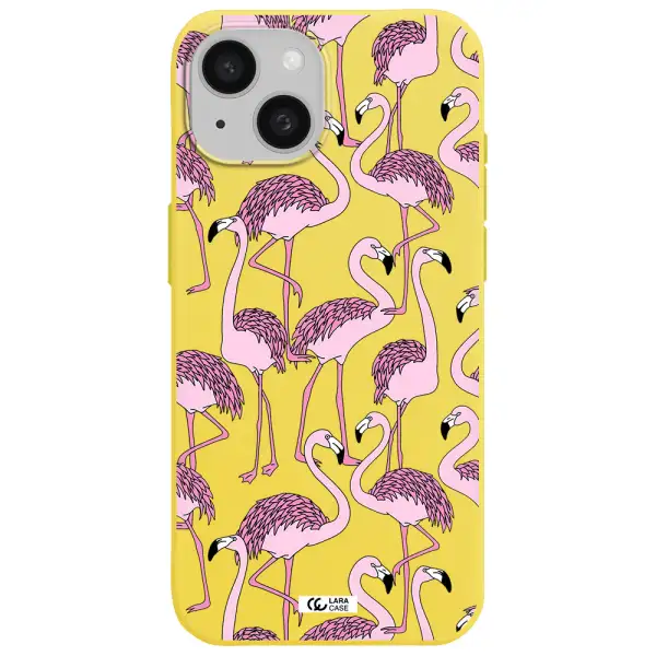 Flamingo Apple iPhone 15 Silicone canary yellow Case