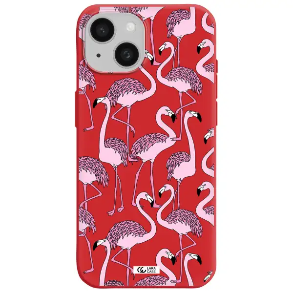 Flamingo Apple Iphone 15 Silicone Imperial Red Case