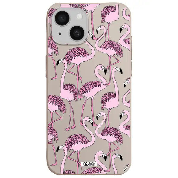 Flamingo Apple iPhone 15 Silicone Stone Case