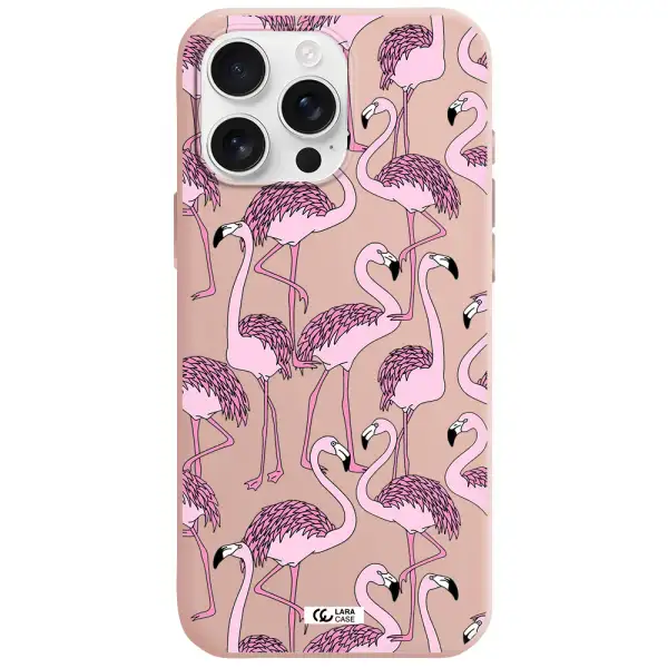 Flamingo Apple Iphone 16 Pro Max Silicone Pastel Pink Case