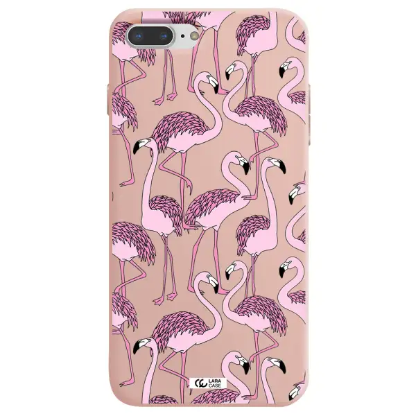 Flamingo Apple iPhone 7 plus Silicone pastel pink Case