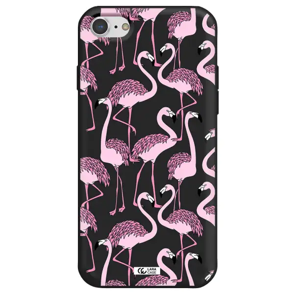 Flamingo Apple iPhone 8 Silicone black Case