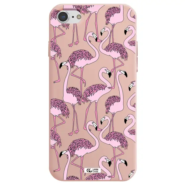 Flamingo Apple iPhone 8 Silicone pastel pink Case