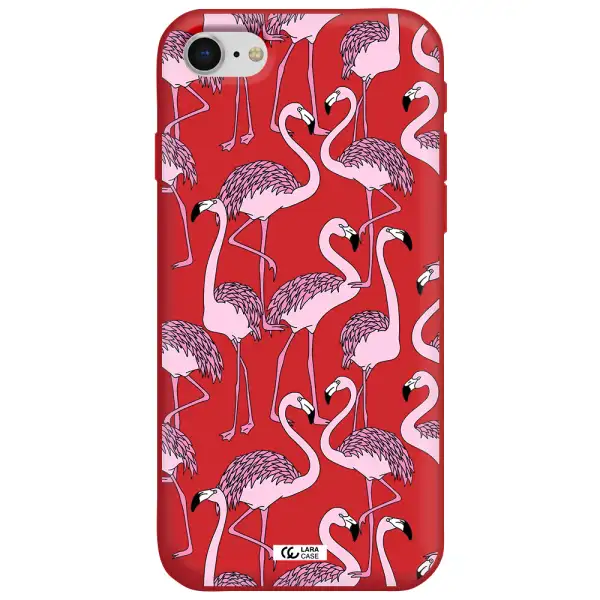 Flamingo Apple iPhone se 2020 Silicone Imperial Red Case