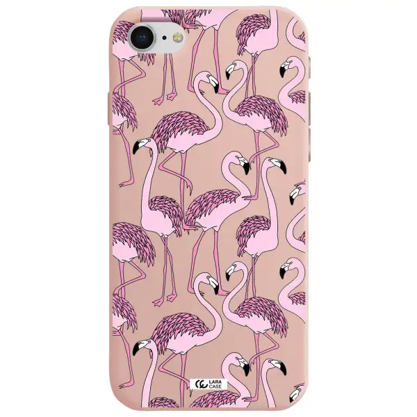 Flamingo Apple iPhone se 2020 Silicone pastel pink Case