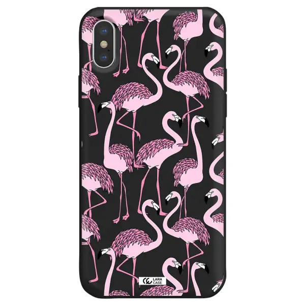 Flamingo Apple iPhone X Silicone black Case