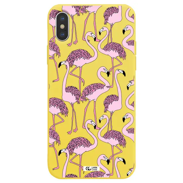 Flamingo Apple iPhone X Silicone canary yellow Case
