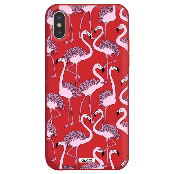 Flamingo Apple iPhone X Silicone Imperial Red Case
