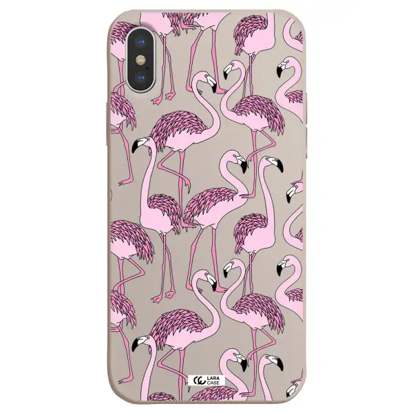 Flamingo Apple iPhone X Silicone Stone Case