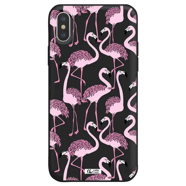 Flamingo Apple iPhone XS Silicone black Case