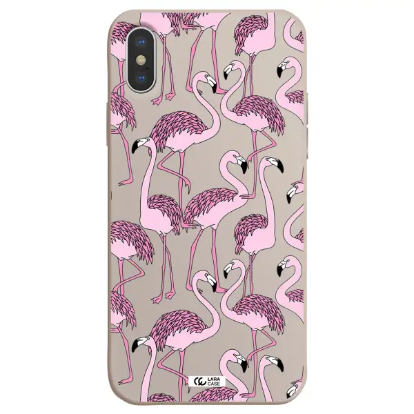 Flamingo Apple iPhone XS Silicone Stone Case