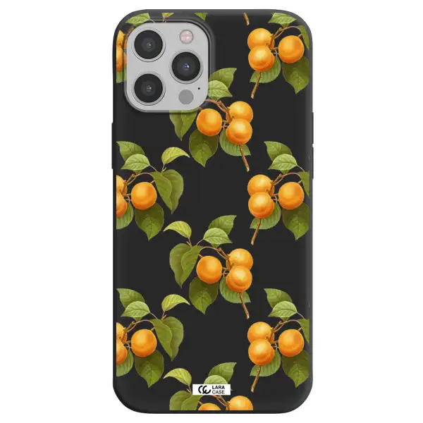 Apricot Apple iPhone 12 pro Silicone black Case