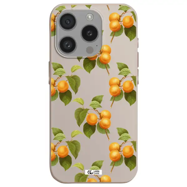 Apricot Apple Iphone 15 Pro Silicone Stone Case