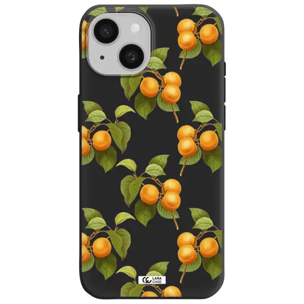 Apricot Apple iPhone 15 Silicone black Case