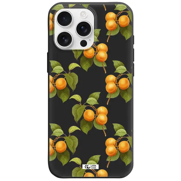 Apricot Apple Iphone 16 Pro Max Silicone Black Case